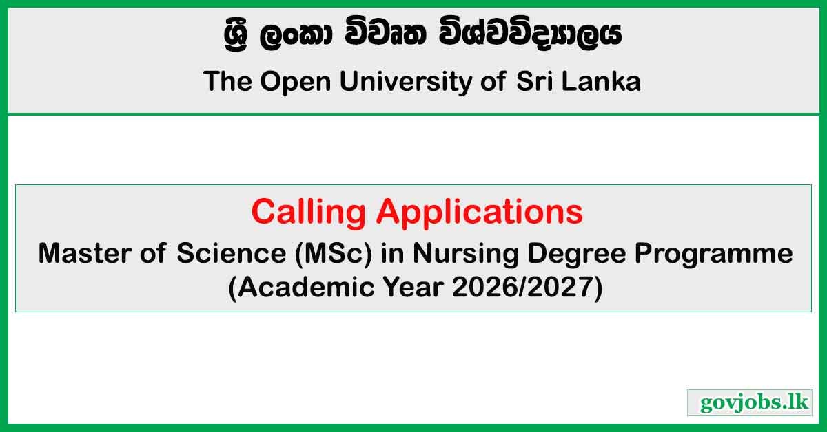 MSc in Nursing Degree Programme 2026