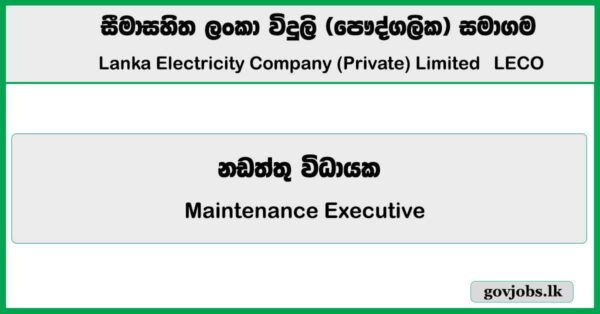 Maintenance Executive – LECO Job Vacancies 2026