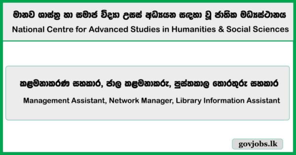 Management Assistant, Network Manager, Library Information Assistant – NCAS Job Vacancies 2025