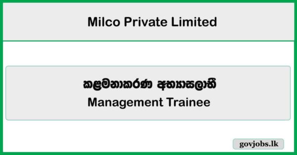 Management Trainee – Milco Private Limited Job Vacancies 2025