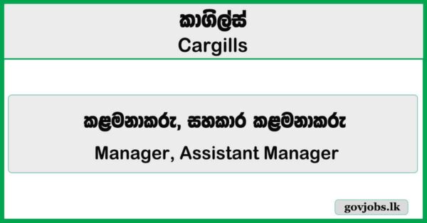 Manager, Assistant Manager – Cargills Bank Job Vacancies 2026