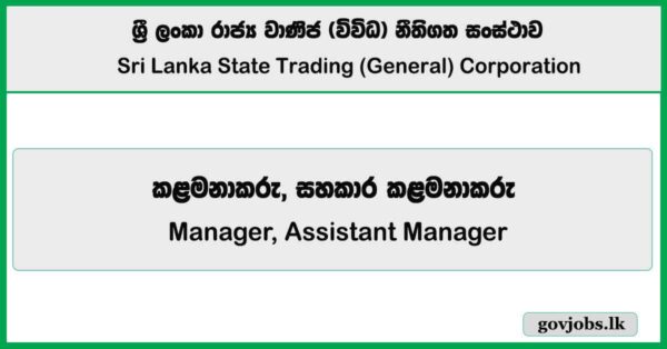 Manager, Assistant Manager – State Trading Corporation Job Vacancies 2025