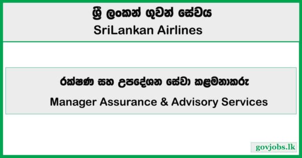 Manager Assurance & Advisory Services - SriLankan Airlines Job Vacancies 2026