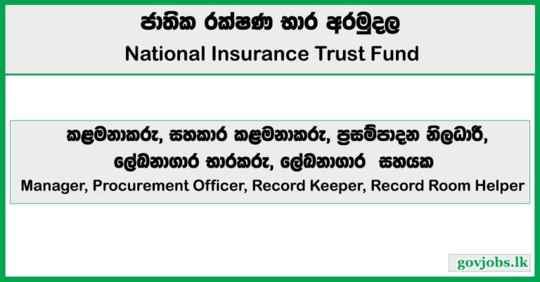 Manager, Procurement Officer, Record Keeper, Record Room Helper - National Insurance Trust Fund (NITF) Job Vacancies 2026