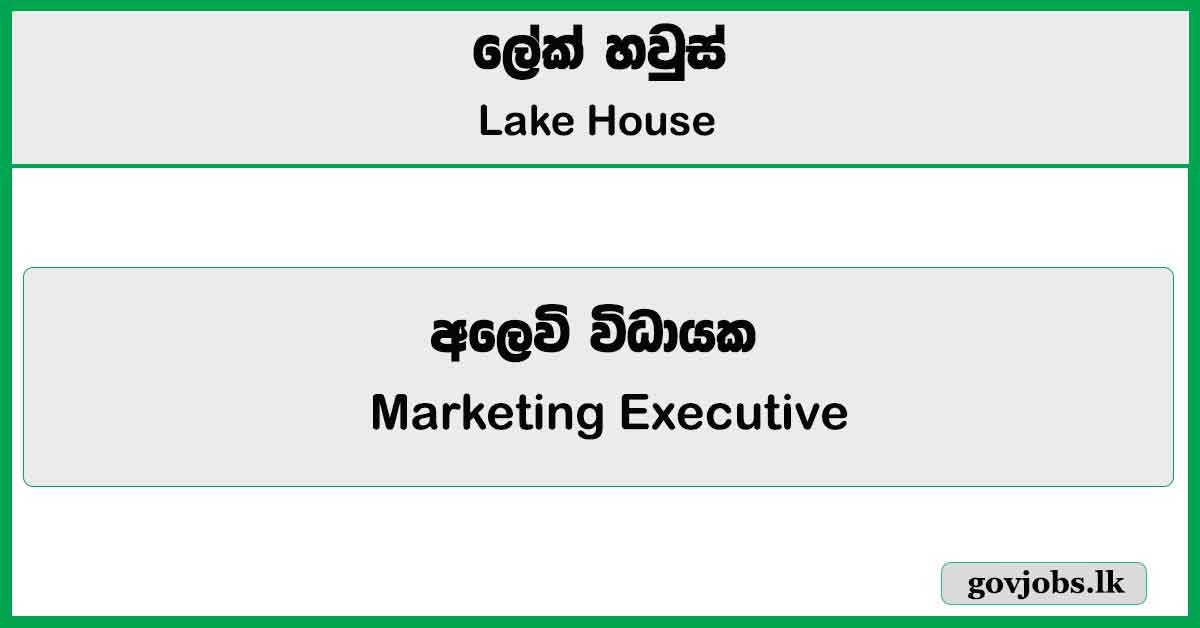 Marketing Executive - Lake House Job Vacancies 2025