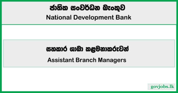 Assistant Branch Managers - Branch Network- National Development Bank Job Vacancies 2025