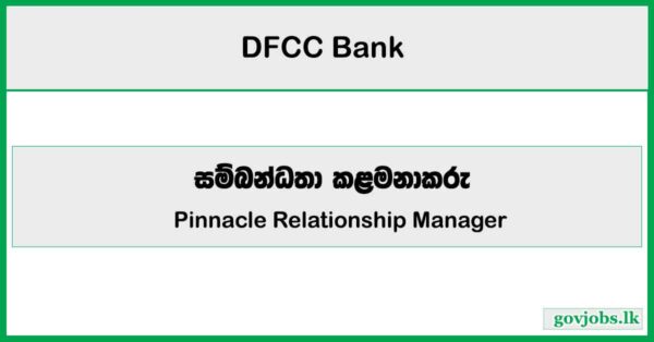 Pinnacle Relationship Manager (Gampaha, Wellawatte, Wattala) - DFCC Bank Job Vacancies 2025