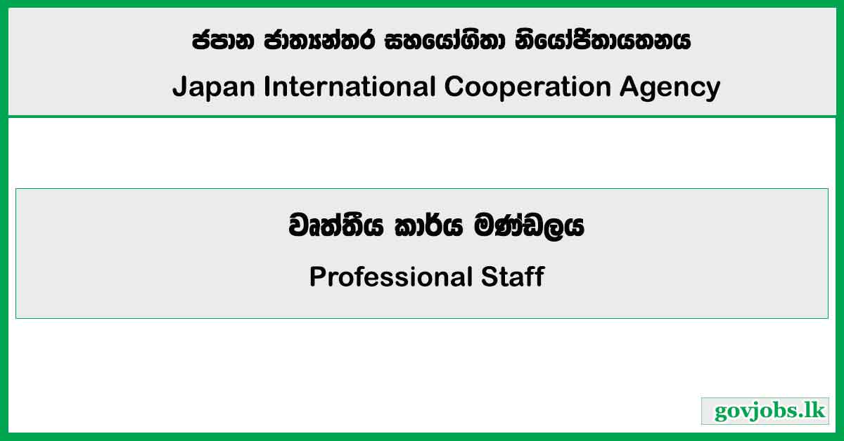 Professional Staff - Japan International Cooperation Agency Job Vacancies 2024