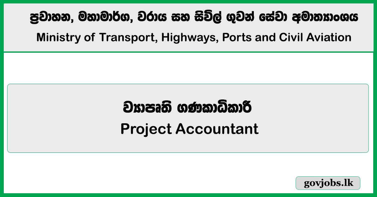 Project Accountant (CEP) – Ministry of Transport, Highways, Ports and Civil Aviation Job Vacancies 2025
