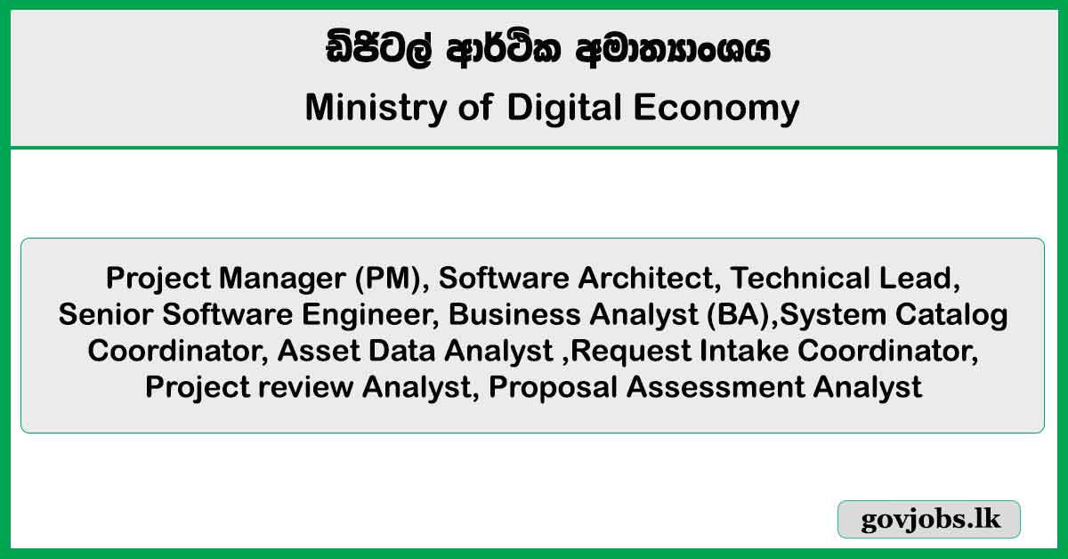 Project Manager ,Software Architect, Technical Lead – Ministry of Digital Economy Job Vacancies 2025