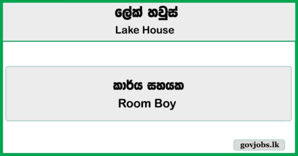 Room Boy - Lake House Job Vacancies 2025