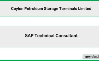 SAP Technical Consultant – Ceylon Petroleum Storage Terminals Limited Job Vacancies 2025