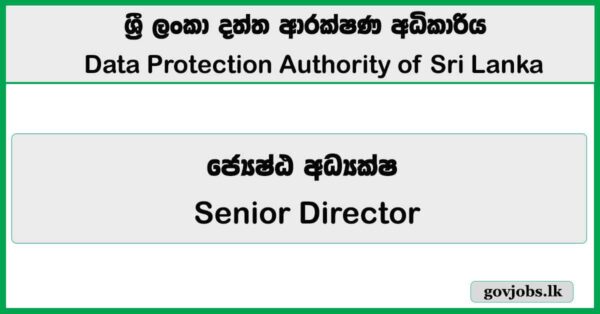 Senior Director – Data Protection Authority of Sri Lanka Vacancies 2026