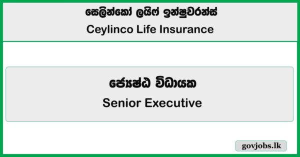 Senior Executive – Ceylinco Life Insurance Job Vacancies 2025