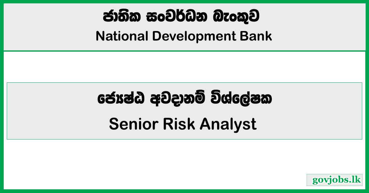 Senior Risk Analyst - National Development Bank Job Vacancies 2026