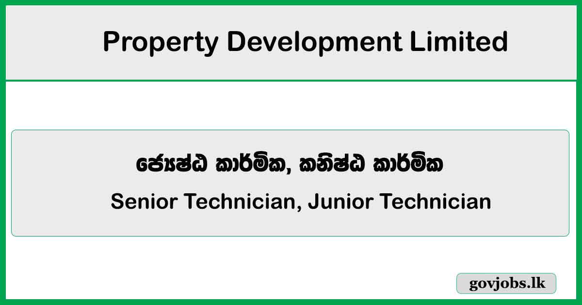 Senior Technician, Junior Technician – Property Development Limited Job Vacancies 2025