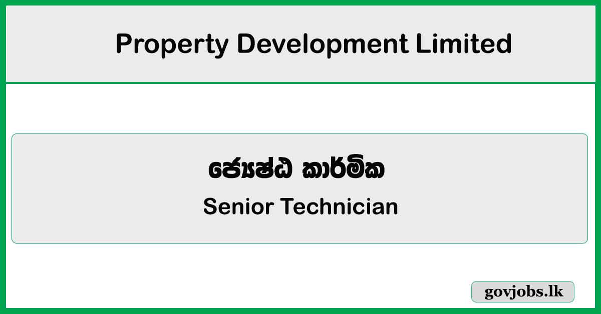 Senior Technician – Property Development Limited Job Vacancies 2025