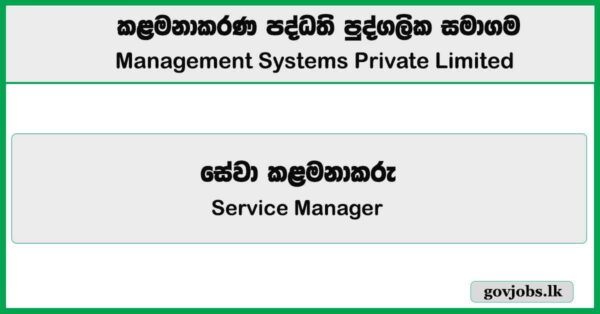 Service Manager – Management Systems Private Limited Job Vacancies 2025