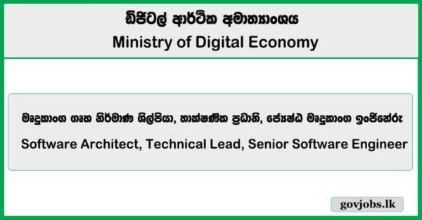 Software Architect, Technical Lead, Senior Software Engineer – Ministry of Digital Economy Job Vacancies 2025