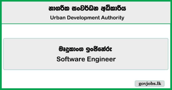 Software Engineer - Urban Development Authority Job Vacancies 2025