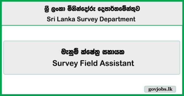 Survey Field Assistant - Survey Department Job Vacancies 2025 (Open Exam)
