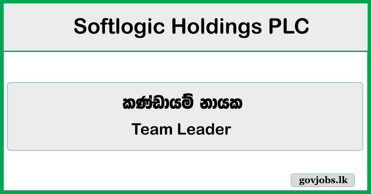 Team Leader - Call Center - Softlogic Holdings PLC Job Vacancies 2026