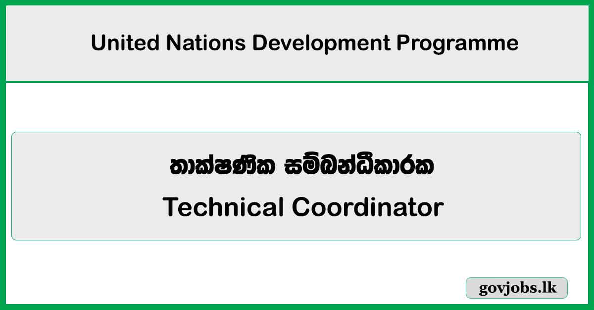 Technical Coordinator - United Nations Development Programme Job Vacancies 2025