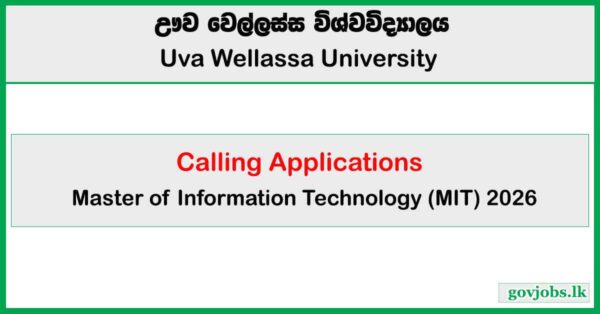 Uva Wellassa University - Master of Information Technology (MIT) 2026