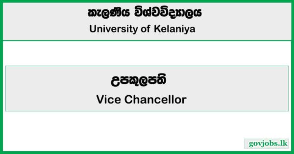 Vice Chancellor - University of Kelaniya Job Vacancies 2026