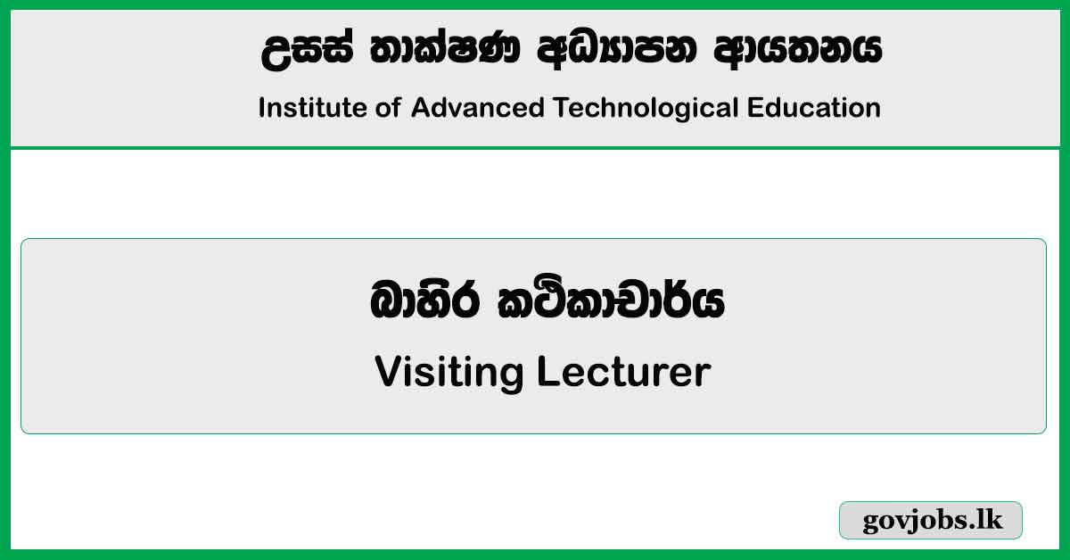 Visiting Lecturer - Institute of Advanced Technological Education Job Vacancies 2025