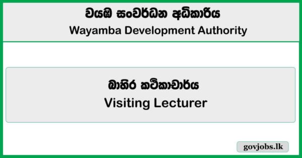 Visiting Lecturer – Wayamba Development Authority Job Vacancies 2025