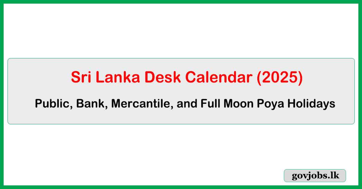 Sri Lanka Desk Calendar (2025)