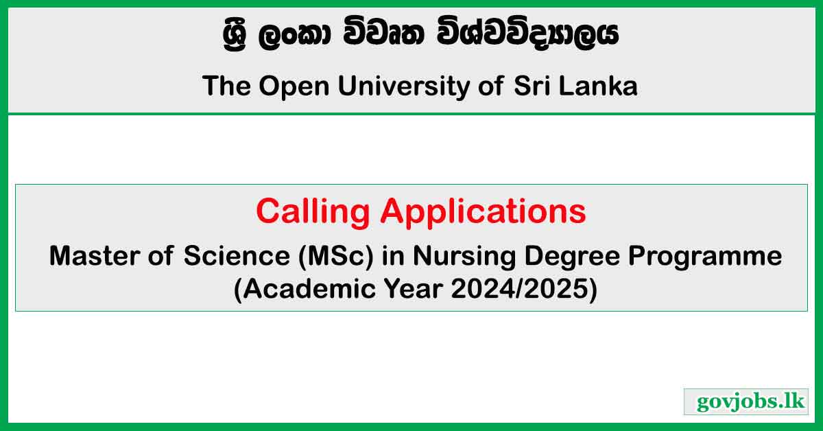 MSc in Nursing Degree Programme 2025